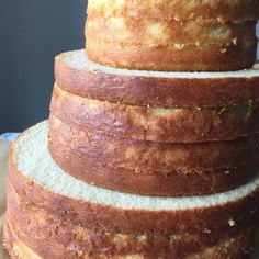 a stack of bread sitting on top of a table