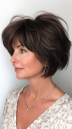 27 Stunning Layered Stacked Bob Haircut Ideas You Need to Try Right Now Short Stacked Bob Haircut With Bangs, Haircut For Over 50, Bob Haircut Back View, Front Layers, Chin Length Haircuts, Bob Haircut Ideas