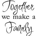 the words together we make a family written in cursive writing