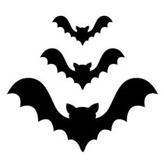 size: 16x16in Photographic Print: Three Bat Flying Black Silhouette Icon Set. Cute Cartoon Baby Character with Big Open Wing. Happy H by worldofvector : Cute Bat Art, Cartoon Bat, Bat Flying, Open Wings, Bat Art, Cute Bat, Halloween 1, Halloween Cartoons, Black Silhouette