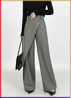 Pants With Skirt Overlay Outfit, Rayon Clothes, Skirts With Pants, Office Trousers Women, Pants With Skirt, Structured Pants, Types Of Trousers, Female Pants, Celana Fashion