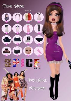 Roblox dti dress to impress girl Spice Girl outfit idea #dresstoimpress #spicegirls #posh #poshspice #roblox #dti #victoriabeckham Dress To Impress Theme Brat, Dress To Impress Spice Girls Theme, Spice Girls Dress To Impress, Mean Girls Dress To Impress