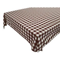 a brown and white checkered table cloth