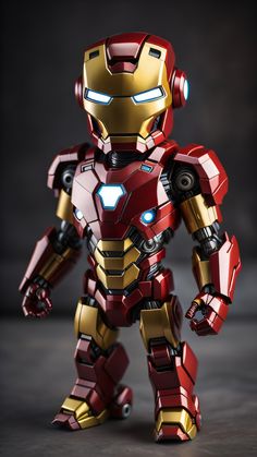 Portrait of a cute toy iron man in red Affiliate Website, Iron Man Tony Stark