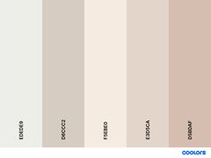 the color scheme for an interior paint swatch in shades of beige, brown and white