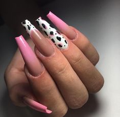 Nails For Summer 2023, Beach Nails Designs, Summer Beach Nails, Nails For Summer, Cow Nails, Spring Acrylic Nails, Leopard Print Nails, Simple Acrylic Nails, Acrylic Nails Coffin Pink