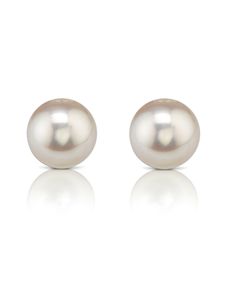 Hanadama, meaning 'Flower Pearl,' represents the highest quality available in [Japanese Akoya Pearls](https://www.thepearlsource.com/akoya-pearls.php), certified by the Japan Pearl Science Laboratory. Only approximately 2% of the annual Akoya cultured pearl harvest qualifies for the Hanadama Grade. These beautiful Akoya pearl earrings range between 9.5-10mm in size and consists of two beautiful and extremely lustrous Hanadama-certified pearls. Known as the 'icon' of cultured pearls, Akoya pearls Pearl Earrings Designs, White Pearl Jewelry, White Flower Earring, Akoya Pearl Necklace, Akoya Pearl Earrings, Custom Jewelry Box, White Pearl Earring, Pearl Jewelry Sets, White Pearl Necklace