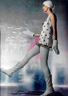 Fashion by Andre Courreges, 1960s. Retro Futurism Fashion 1960s, 1960 Space Age Fashion, 60s Space Age Fashion, Swinging Sixties Fashion, Andre Courreges 1960, Courreges 1960s, Andre Courreges 1960 Space Age, Space Age Fashion