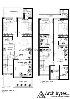 the floor plan for an apartment with two levels