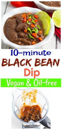 10 minute black bean dip recipe with text overlay