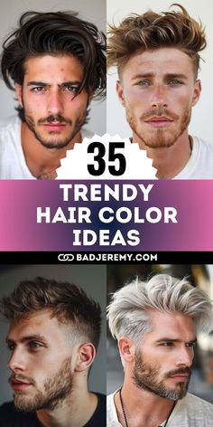 Long hair gives you the perfect canvas to experiment with color. Here are 35 bold ideas to help you stand out, from vibrant shades to classic tones. Whether you're into subtle highlights or dramatic changes, these styles will keep your long locks looking fresh and trendy. Perfect for men with curly hair, natural curls, or even dreads, these hair color ideas will help you make a bold statement. Male Hair Color Ideas For Men, Hair Color Ideas For Men Highlights, Mens Hair Color Ideas, Tan People, Highlights For Men, Hair Color Names, Beige Hair, Bold Hair Color