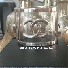 Coveted Chanel Cuff, Gorgeous! Dress Up Or Down. Hard To Find, Rare. Hairline Cracks Where The Cc Goes Through And Fastened In Acrylic. Please See All Pics And If Needed Additional Ones Will Be Sent. No Trades. Box Included With Bracelet Dust Cover. Ask All Questions Before Purchase. Authentic. No Refunds. From My Personal Closet And Originally Purchased By Me For Me At Saks, Atlanta. Designer Cuff Bracelet For Formal Occasions, Designer Cuff Bracelet For Evening, Luxury Cuff Bracelet For Formal Occasions, Luxury Open Cuff Bracelet, Chanel Cuff, Chanel Jewelry, Girls Best Friend, Womens Jewelry Bracelets, Chanel