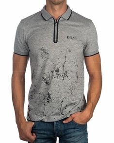 Polos Hugo Boss ® Hombre Prek Pro ✶ Gris | ENVIO GRATIS Cool Shirt Designs, Mens Summer Outfits, Trendy Jackets, Mens Loungewear, C P Company, T Shirt And Jeans