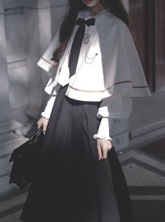 ❤︎Christine Elegant Cape + Vest + Shirt + Long Skirt

Pre-order item】】[Pre-order item❤︎ Cape Reference, Fancy Uniform, Cloak Fashion, Nurse Cape, Casual Cape, Elegant Cape, Long Black Skirt, Cape Designs, Shoulder Cape