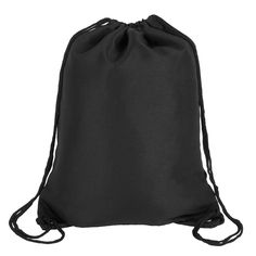 a black drawsack bag on a white background