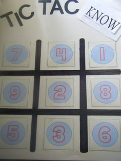 a tic - tac game is shown with numbers and symbols on the board