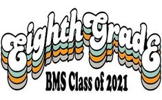 the bms class of 2011 logo is shown in white and orange colors with black lettering