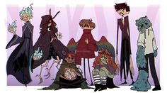 an image of some people that are dressed up as witches and demon slayers for halloween