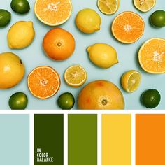 the color scheme is orange, yellow and green with limes on each one side