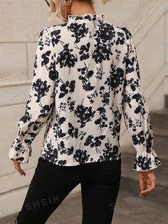 Color:Apricot \nStyle:Boho \nSleeve Type:Flounce Sleeve \nDetails:Ruffle \nDetails:Frill \nDetails:Knot \nNeckline:Tie Neck \nType:Top \nPattern Type:Floral \nPattern Type:All Over Print \nSleeve Length:Long Sleeve \nLength:Regular \nFit Type:Regular Fit \nFabric:Non-Stretch \nMaterial:Woven Fabric \nComposition:95% Polyester \nComposition:5% Elastane \nCare Instructions:Machine wash, do not dry clean,wash with the soft detergent \nSheer:No \n Printed Blouses, Dirndl Outfit, Strapless Tube Dress, Bandeau Tops, 1920s Flapper Dress, Set Outfits, Sale Clothing, Plunge Dress, Short Playsuit