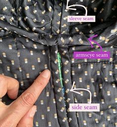 the inside of a jacket showing how to sew on it and where to attach them