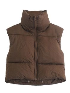 ⚡️Free Shipping 2022 Sleeveless Cropped Puffer Jacket Black S under $39.00 in Jackets Online. Style: Casual, Street. Color: Black/Brown. Fabric Content: Polyester, Cotton. Fit Type: Loose fit. Neckline: Stand Collar. Sleeve Length: Sleeveless. Design: Front Zip Fastening, Drawstring Detail. ✓2022 SPRING DROPS. Check reviews and order Sleeveless Cropped Puffer Jacket today. Winter Warm Outfits, Women Waistcoat, Winter Crops, Chaleco Casual, Sleeveless Puffer, Woman Vest, Sleeveless Coat, Cropped Puffer Jacket, Winter Vest