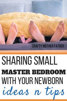 Bedroom With Newborn Sharing, Main Bedroom Shared Nursery, Bedroom And Nursery Combo Small Spaces, Small Bedroom With Baby Sharing, Shared Bedroom With Baby, Newborn Setup In Parents Bedroom, Bedroom With Baby Sharing Ideas, Shared Master And Nursery, Bedroom With Nursery Shared Master Bed