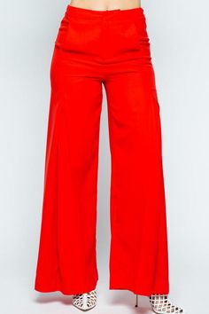 Wide leg, pocketed pants. Fleabag Fashion, Pleated Palazzo Pants, Wardrobe Aesthetic, Cute Modest Outfits, Pants Large, Red Pants, Wide Leg Pant, Pocket Pants, Modest Outfits