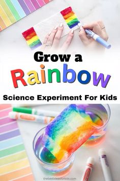 Want to grow your own rainbow? Try this simple science experiment! You only need paper towel, water and washable markers. Kids will love to see their rainbow “grow” in this easy activity! #STEMforkids #STEMathome Science Art Projects For Kids Preschool, Stem Projects For Kindergarteners, September Steam Activities, Pre K Steam Activities, Science Based Art Projects, Stream Activities For Kids, Steam Day Activities, Science And Art Projects, Steam Art Projects Elementary