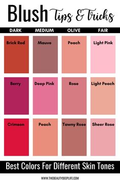 Medium Skin Tone Makeup Looks, Blush For Warm Undertones, Eyeshadow For Medium Skin Tone, Which Blush Is Best For Me, Blush Skin Tone, Colors For Light Olive Skin Tone, Best Blush For Olive Skin Tone, Tan Skin Eyeshadow