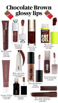 Chocolate Lip Gloss, Brown Lipgloss, Chocolate Lips, Brown Lips, Lipgloss Makeup, Birthday Cake Decorating Ideas, Cake Decorating Ideas, Birthday Cake Decorating, Lipsticks