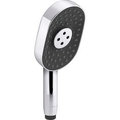 an image of a shower head with the handle extended to show it's button