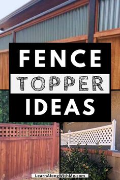 Top Of Fence Ideas, Fence Extension Ideas Privacy Screens, Top Fence Privacy Ideas, Wall Topper Ideas, Diy Fence Extension Ideas, How To Make A Privacy Fence, Two Tone Fence, Adding Privacy To Fence, Fence Privacy Extension