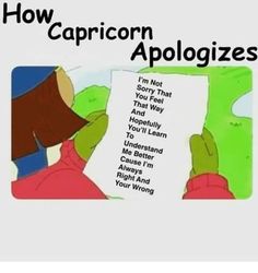 the cover of how capricon appologes