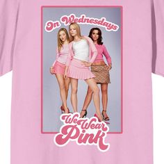 Celebrate your love for the cult classic with the Mean Girls "On Wednesdays We Wear Pink" T-shirt. This vibrant neon pink crew neck features a playful design with magazine cut-out words and a collage of memorable symbols and phrases from the movie. Perfect for any fan looking to showcase their fandom in style!

- Size: Large
- Color: Neon Pink
- Material: Cotton
- Gender: Female
- Age Group: Kids
- Machine washable for easy care

Whether you're coordinating with your squad for a movie marathon o Pop Culture Short Sleeve T-shirt For Spring, 90s Slogan T-shirt In Pink, Spring Pop Culture T-shirt With Letter Print, Pink Relaxed Fit T-shirt With Slogan, 90s Slogan Pink T-shirt, 90s Style Pink T-shirt With Letter Print, 90s Style Pink T-shirt With Text Print, 90s Style Pink T-shirt With Slogan, Pink Pop Culture T-shirt With Crew Neck