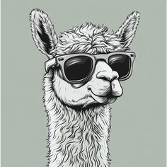 a llama wearing sunglasses and a hat