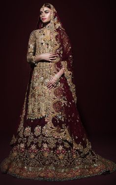 Heavily Embroidered Bridal Lehenga Sharara Lehenga, Tena Durrani, Bridal Sharara, Indian Wedding Lehenga, Style Pinterest, Choli Dress, Latest Bridal Dresses, Pakistani Wedding Outfits, Patiala Salwar