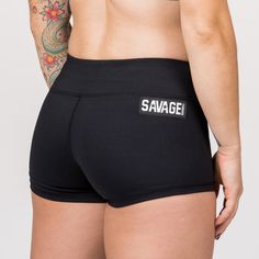 Women’s Black Spandex Booty Shorts | Savage Barbell - Savage Barbell Apparel Fitted Boxer Briefs With Built-in Shorts For Training, Fitted 2-in-1 Boxer Briefs For Training, Black Squat Proof Bottoms For Streetwear, Black Squat Proof Biker Shorts For Gym, Black Squat Proof Biker Shorts, Functional Black Squat Proof Biker Shorts, Black Squat Proof Running Shorts, Squat Proof Sportswear Athletic Shorts, Squat-proof Athletic Shorts For Sports