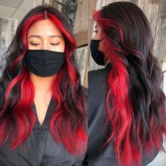 Hair Dyed Underneath, Red Hair Inspiration, Hair Color Underneath, Peekaboo Hair, Cute Hair Colors, Dyed Red Hair, Hair Color Streaks, Hair Streaks