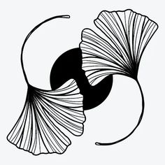 a black and white image of a flower with petals in the shape of a circle