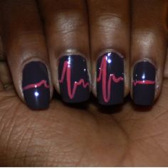 Nurse nails! Unghie Nail Art, Nurse Stuff, Painted Ladies, Get Nails, Make Up Nails, Fancy Nails