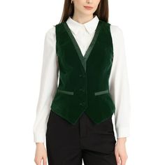 In this vintage solid color velvet fabric design, our vest shows classic and timeless for your daily outfits. Retro contrast satin with velvet can show your elegant and more charming, makes you look more and more capable. Suitable for Daily Wear, Casual, or Office Work, Business, Party and other special occasions, or some funny festivals, Christmas and Halloween. Measurement (in inches) International Size----------Chest Girth----------Shoulder Width----------Total Length XS---------------------- Dark Green Vest Outfit, Green Vest Outfit, Velvet Waistcoat, Dressy Vest, Steampunk Vest, Fall Outerwear, Velvet Vest, Color Blouse, Business Party