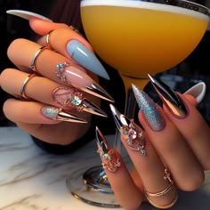 Jan Nails, Bad And Boujee Nails, Basic Baddie Nails, Nails Latina, Boujee Nails, Latina Nails, Wife Nails, Splatter Nails