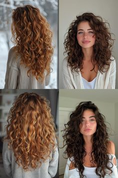 Medium Thick Curly Haircuts, Layered Haircuts For Long Curly Hair, Wavy Hair With Short Layers, Curling Long Layered Hair, Wavy Haircuts Women, Women Permed Hair, Permed Hair Women, Thick Hair Shag Haircut, Natural Curls Haircut