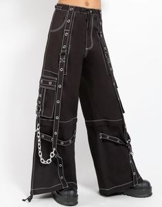 Studded Pants, Skull Pants, Tripp Pants, Emo Clothes, Punk Style Outfits, Strap Pants, Side Pants, Red Skull, Tripp Nyc