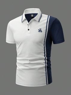 Horse Polo, Polo Outfit, Horse Print, Color Shorts, Short Sleeve Polo, Mens Polo Shirts, Shirt Men, Fashion Online Shop