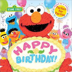 sesame street happy birthday card with an image of elm