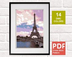 an image of the eiffel tower in paris, france framed on a brick wall