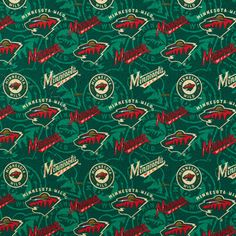 a green and red pattern with hockey logos on the front, and an image of a hockey