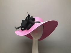 "This hat would be perfect for horses races, bridal showers, tea parties, church or any other special event. Hat is one size fits most with a 6\" brim. ► Want it now? Click the \"Buy it now\" button. ► Love it and want to buy later? Click on the button that says \"♥ Favorite\" ► Special request/contact me? Click the \"Ask a question\" link on the right. ► All Sales Are Final. Please contact me before purchasing if you have any questions. ► My shop policies: https://www.etsy.com/shop/tinselandtonic/policy?ref=shopinfo_policies_leftnav Thank you for visiting Tinsel and Tonic!!  Please visit my other shops - wrapmeinfur.etsy.com for all your faux fur scarf needs  and abitoftinsel.etsy.com for one of a kind statement jewelry" Luxury Pink Hat For Races, Horse Race Hats, Luxury Panama Hat For Rodeo & Kentucky Derby, Pink Hats For Kentucky Derby And Western-themed Events, Brimmed Kentucky Derby Costume Hat, One Size, Hat Tea Party, Church Hat, Hat Wedding, Faux Fur Scarves